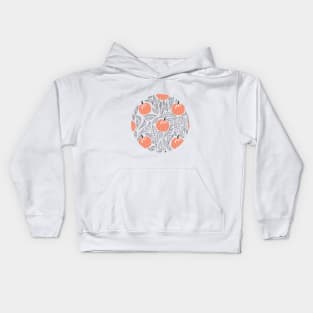 Abstract floral pattern with pumpkins and contour leaves. Autumn Fall Season. Kids Hoodie